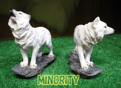 ウルフ置物 2頭セットThe Watchers - MINORITY - 狼（WOLF/ウルフ/オオカミ)グッズショップ エリア