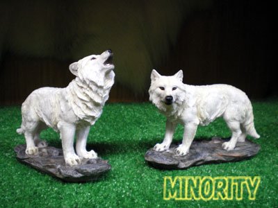 ウルフ置物 2頭セットThe Watchers - MINORITY - 狼（WOLF/ウルフ 