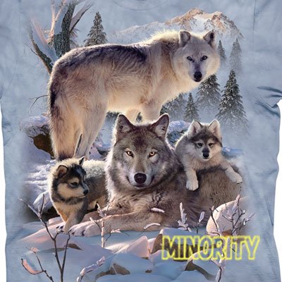 狼-Tシャツ - MINORITY - 狼（WOLF/ウルフ/オオカミ)グッズショップ エリア