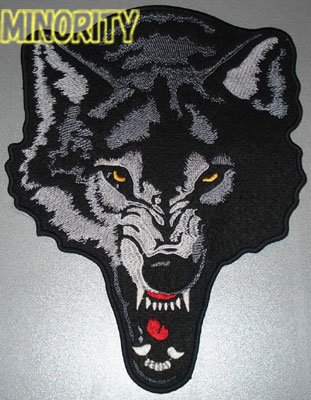 ビッグサイズ WOLF FACE刺繍ワッペン Ver.1（パッチ） - MINORITY - 狼（WOLF/ウルフ/オオカミ)グッズショップ エリア