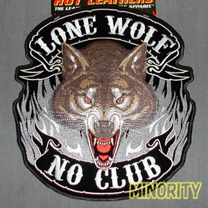 LONE WOLF刺繍ワッペン Ver.2（パッチ）　大小2種 - MINORITY - 狼（WOLF/ウルフ/オオカミ)グッズショップ エリア