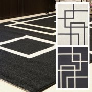【60%OFF】高級 絨毯 輸入品 カーペット ラグ/ベルギー/ウィルトン織/ルフト/240×340/ブラック アイボリー