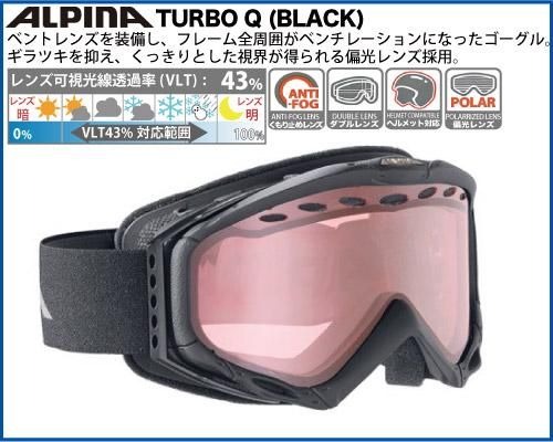 ALPINA(アルピナ) TURBO Q(ブラック)偏光レンズゴーグル ...