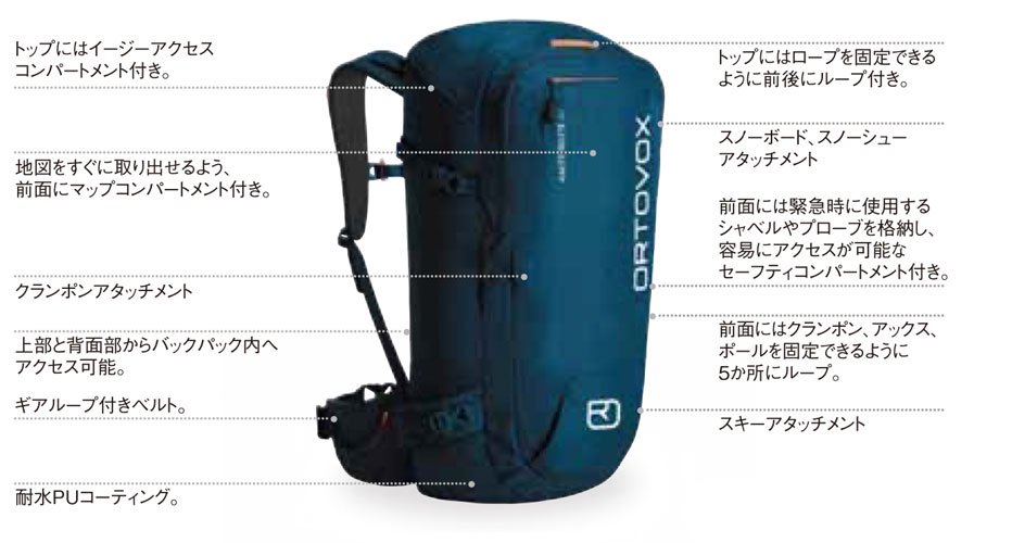 ORTOVOX HAUTE ROUTE 40（オルトボックス オートルート40）ペトロールブルー - スポーツたきぐち倶知安店 サイバーショップ