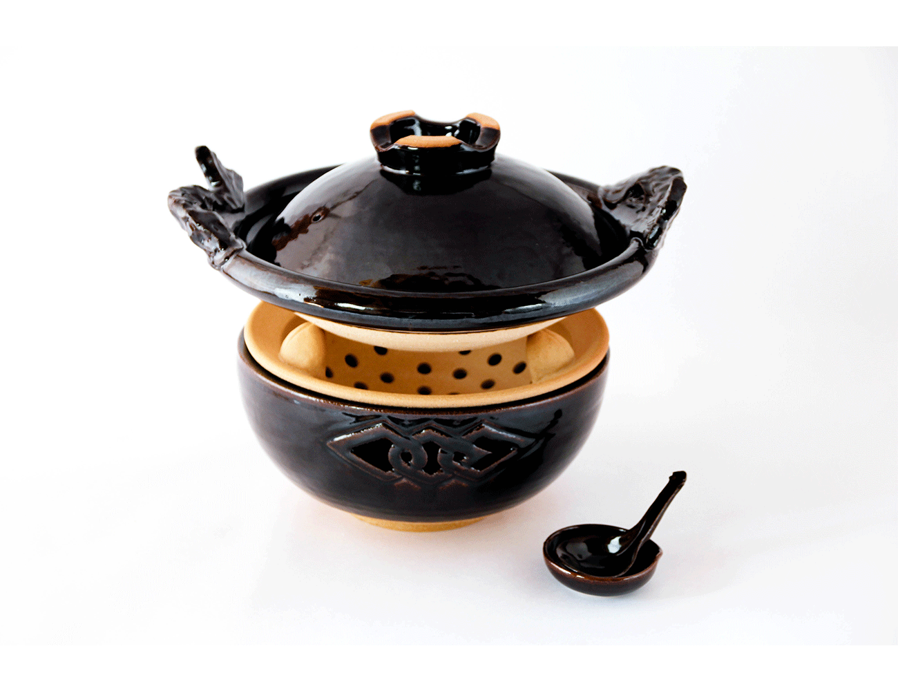 【レア出品】土楽窯 ちりれんげ アメ釉12個セット【うち1個小傷有り】 ちりれんげ アメ釉 - 土楽 | 伊賀の里の土楽窯