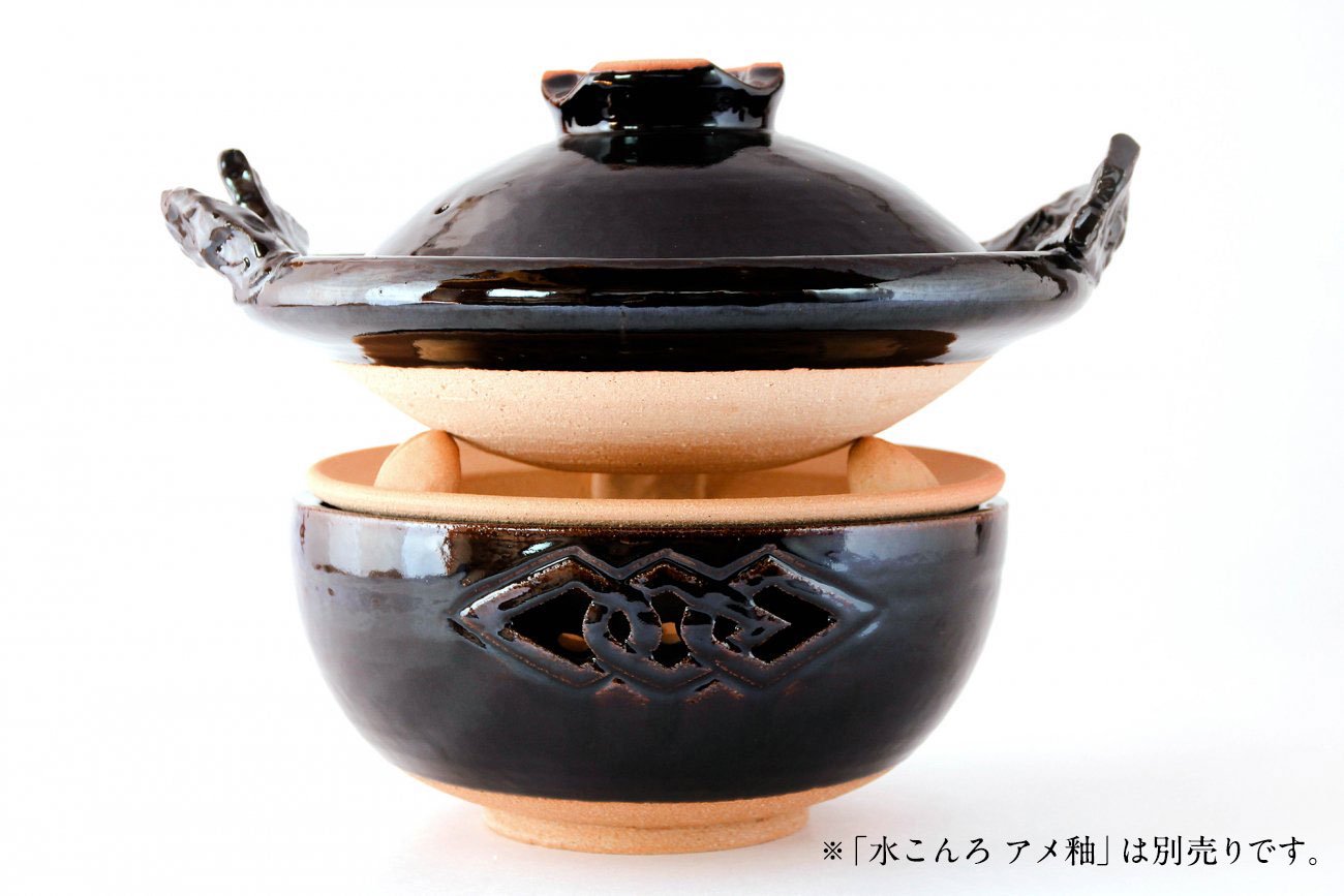 魚手黒鍋（尺2寸） - 土楽 | 伊賀の里の土楽窯