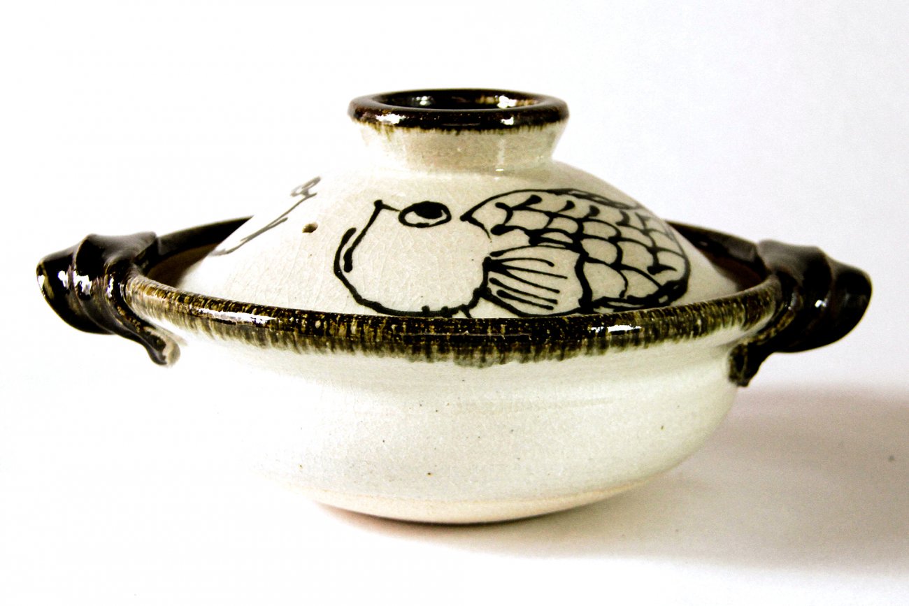 魚絵鍋（8寸） - 土楽 | 伊賀の里の土楽窯