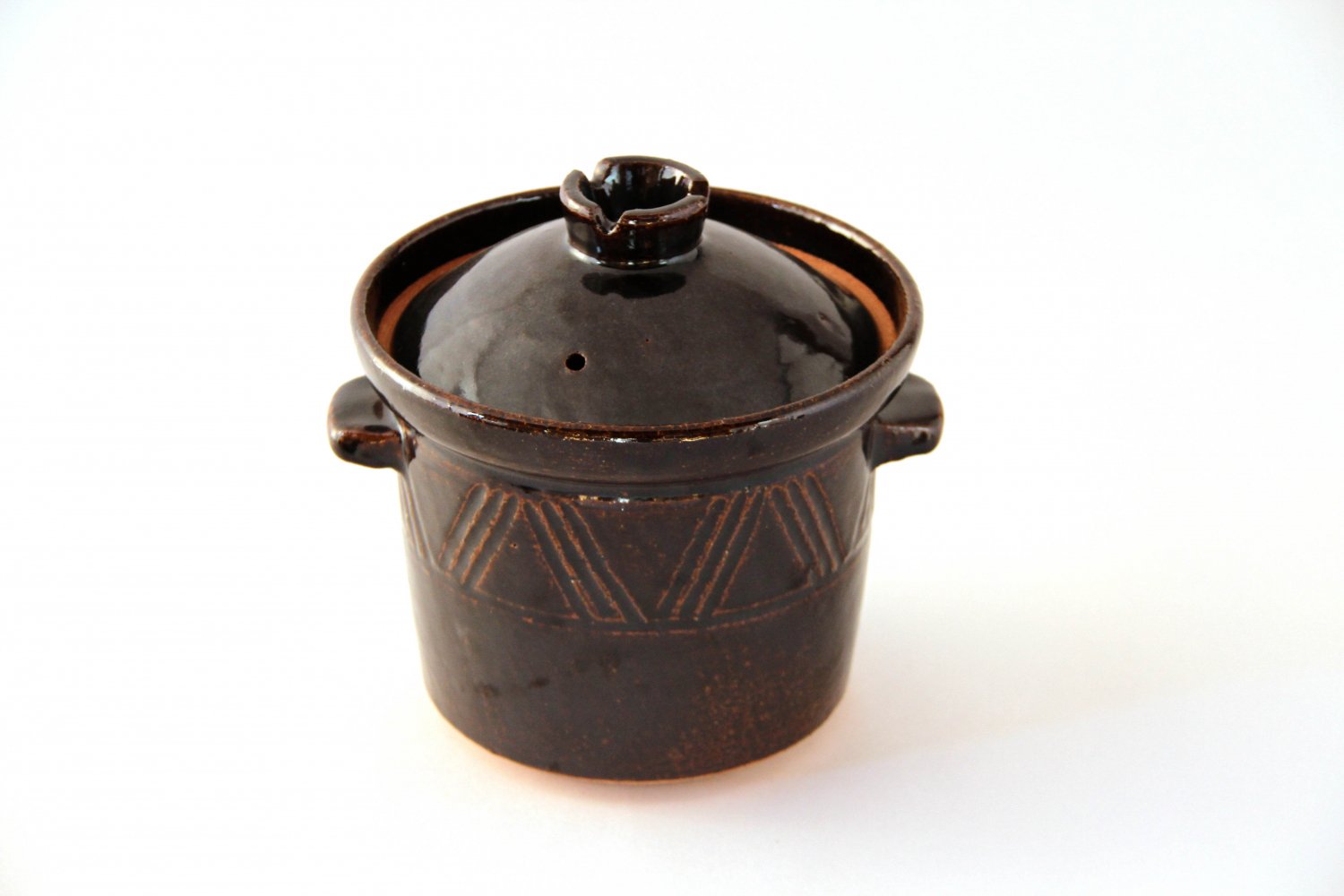 煮込鍋 アメ釉（6寸） - 土楽 | 伊賀の里の土楽窯
