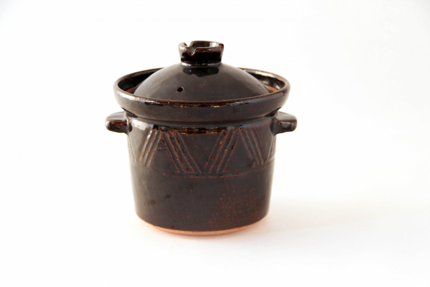 煮込鍋 アメ釉（7寸） - 土楽 | 伊賀の里の土楽窯