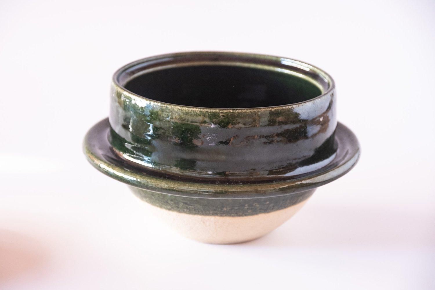 織部羽釜（共蓋重石付）（3合） - 土楽 | 伊賀の里の土楽窯