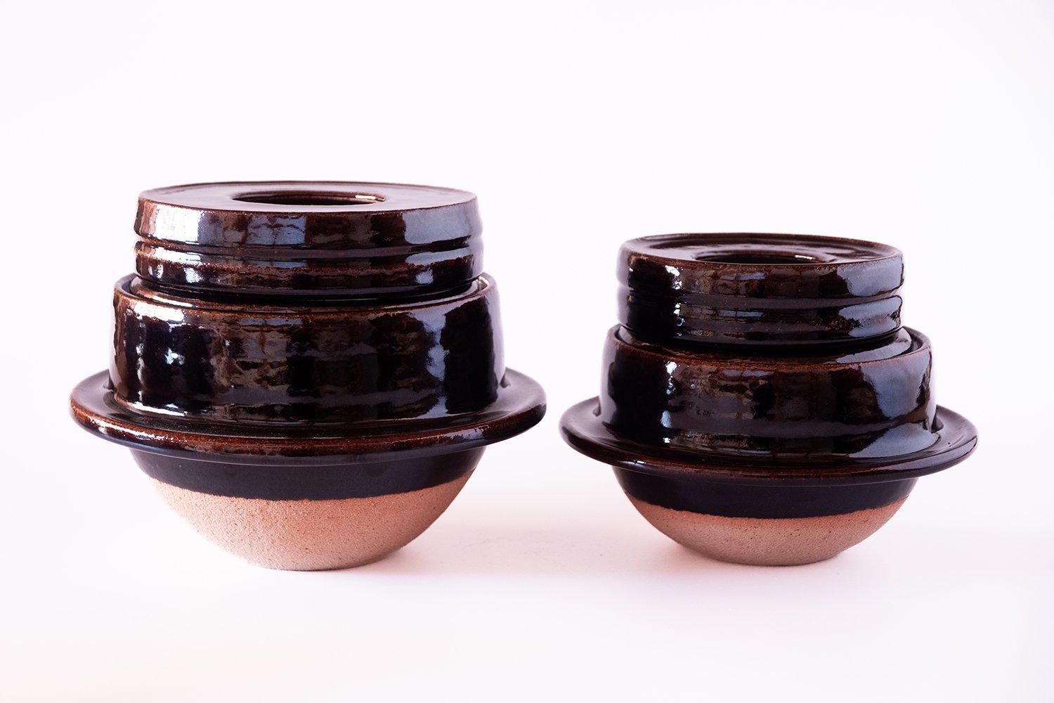 黒羽釜（共蓋重石付）（3合） - 土楽 | 伊賀の里の土楽窯