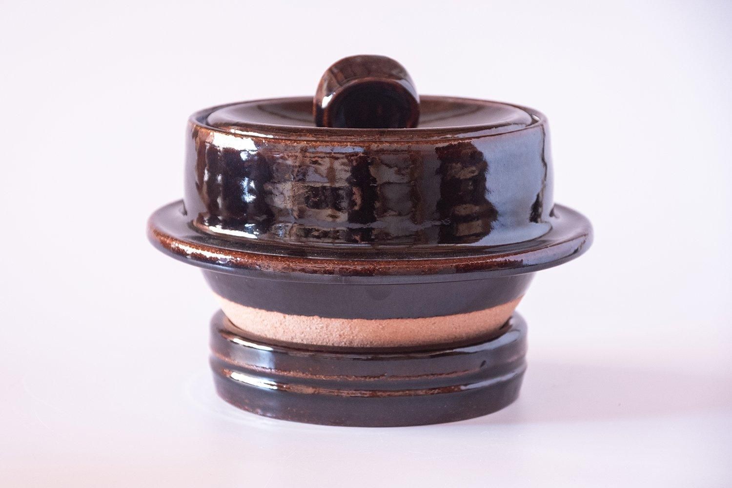 土楽窯さんの織部羽釜（共蓋重石付）（２合） 土楽窯さんの織部羽釜（共蓋重石付）（2合） 織部羽釜（共