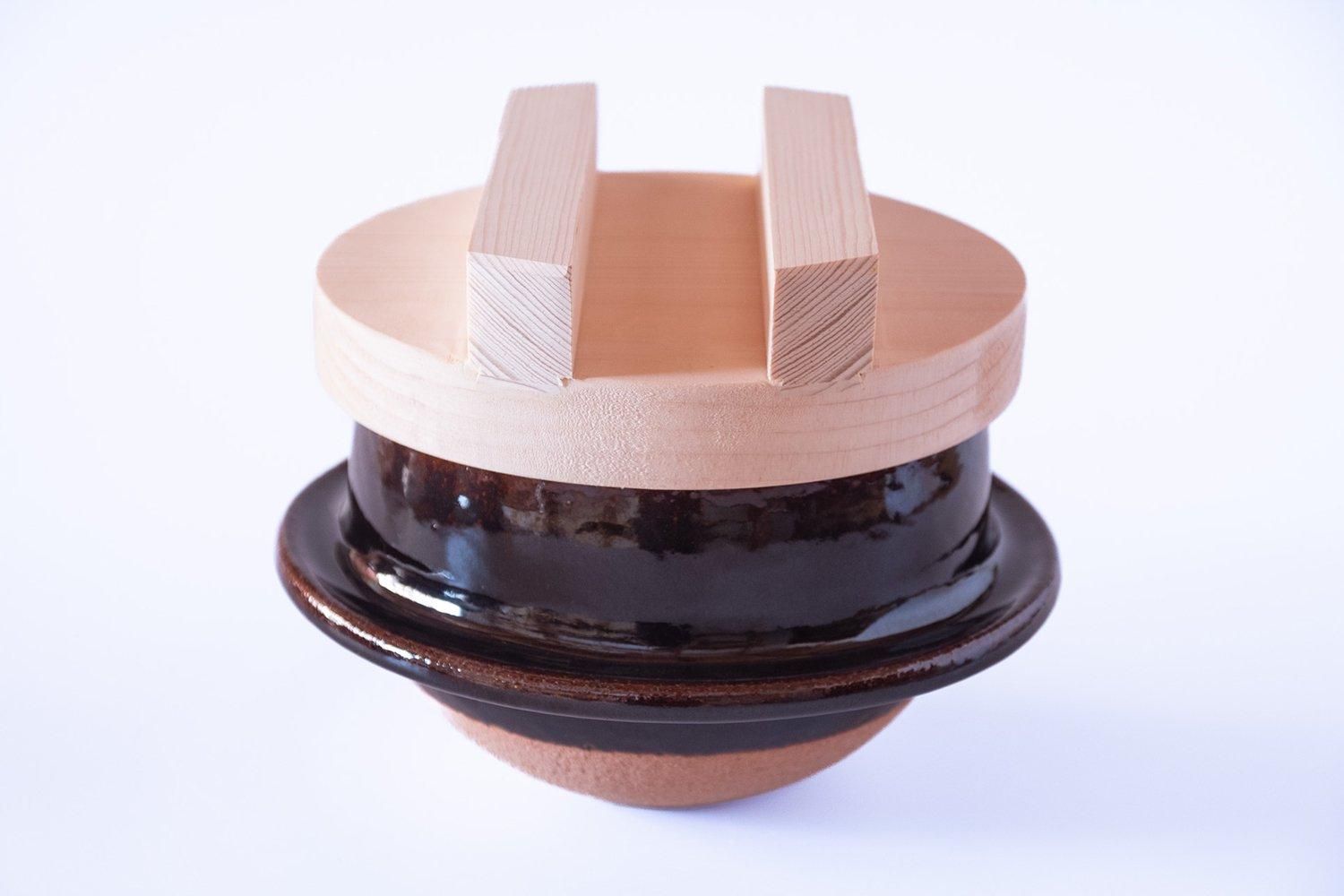 楽山釜 黒羽釜 (3合炊き) - 土楽 | 伊賀の里の土楽窯