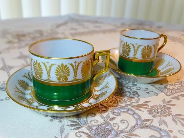 ジノリ カップアンドソーサー Pompei green - SMT ART Antique Tableware Collection