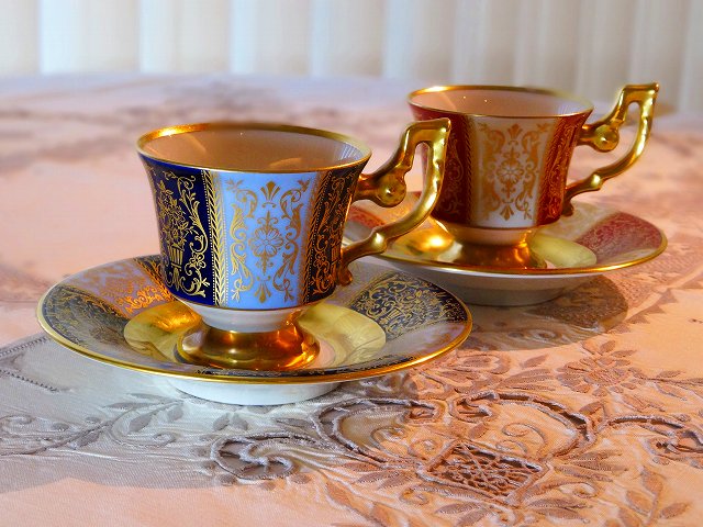 ハインリッヒ 　デミタスカップ＆ソーサー紺金 - SMT ART Antique Tableware Collection