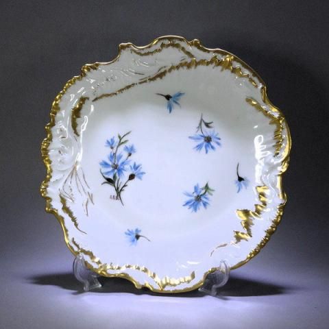 MarieDaageリモージュ　デザートプレート　フューシャピンク　ボタニカル柄 MarieDaageリモージュ デザートプレート フューシャピンク ボタニカル