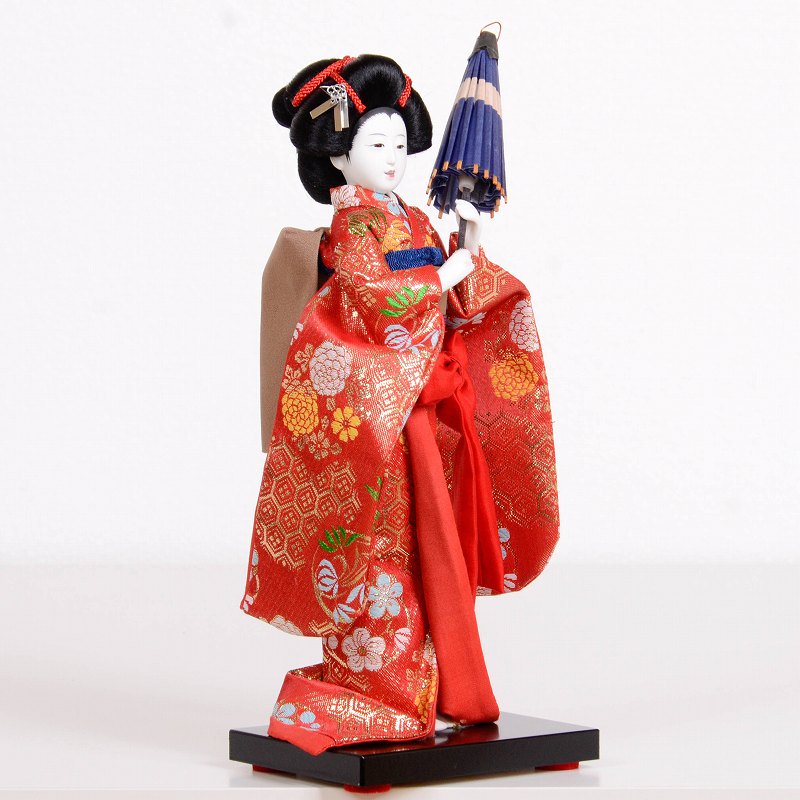 日本人形 傘持ち 赤 - 雛人形・五月人形・羽子板・破魔弓 －群馬県