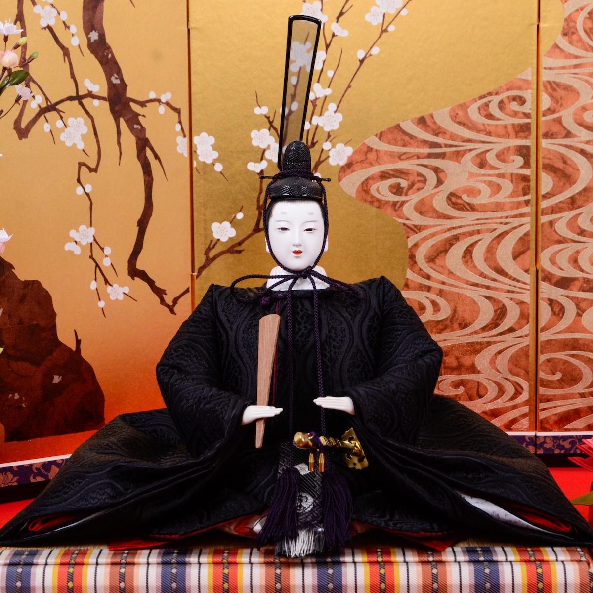 ⭐豪華西陣織 親王飾り 京人形師による着付けの有職雛⭐送料無料 雛人形 京七 九番 有職親王飾り 荻野和風 清水久遊
