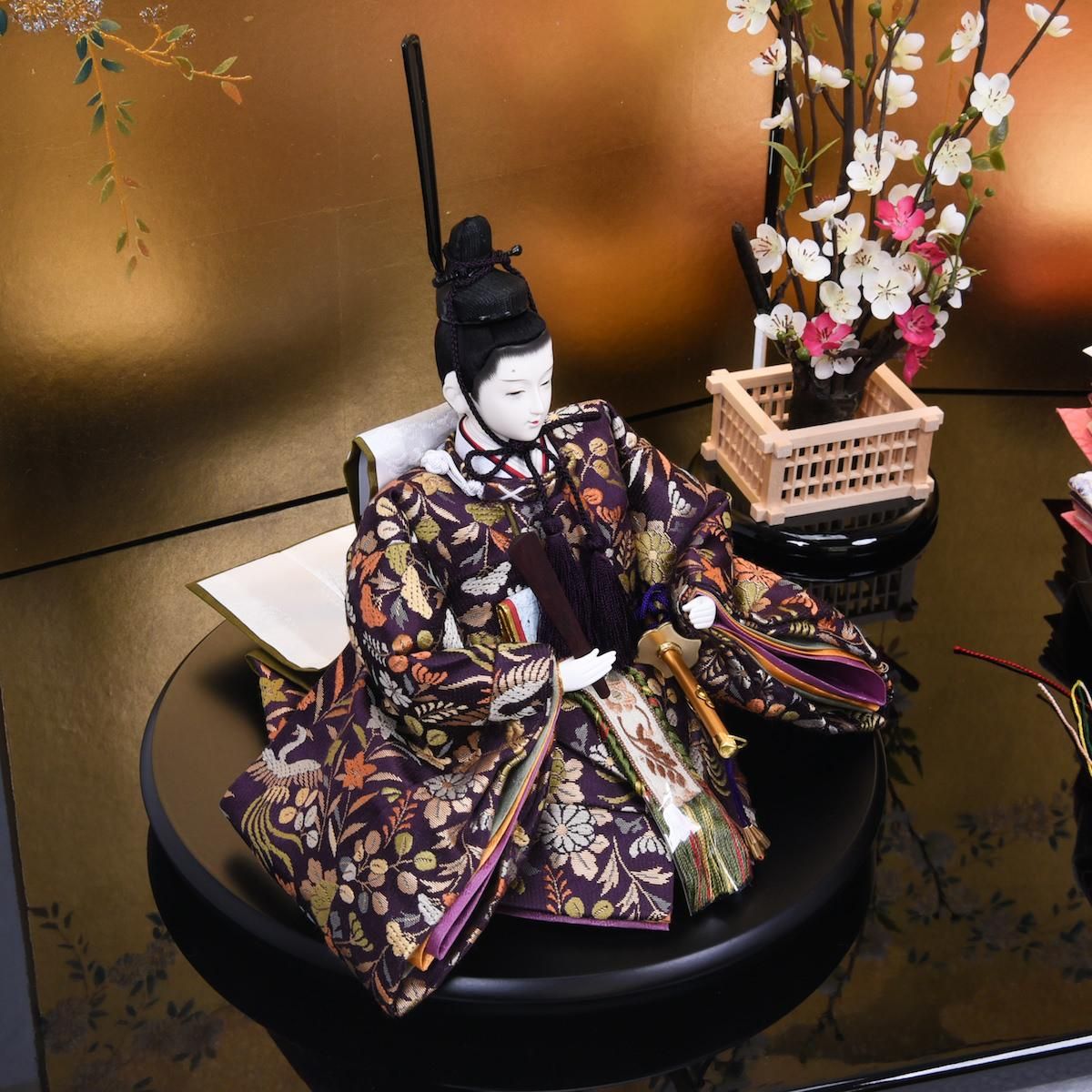 雛人形 大三五親王飾り 正絹 花草鳳凰文