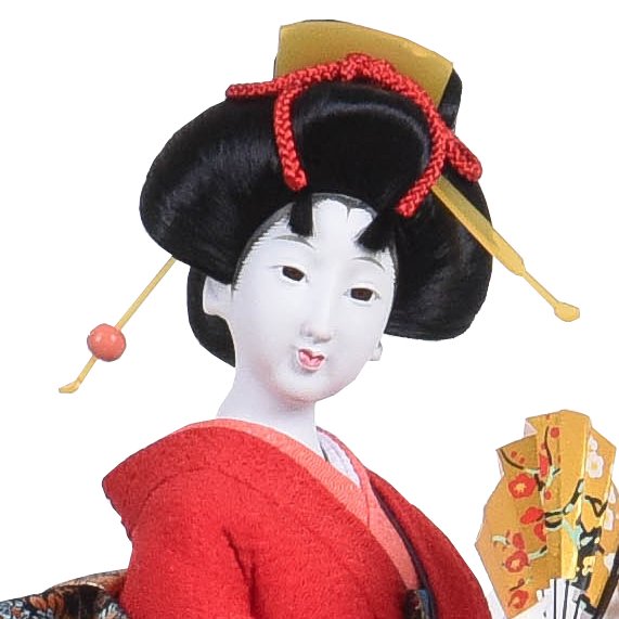 日本人形 ちりめん赤 鼓 - 雛人形・五月人形・羽子板・破魔弓 －群馬県 