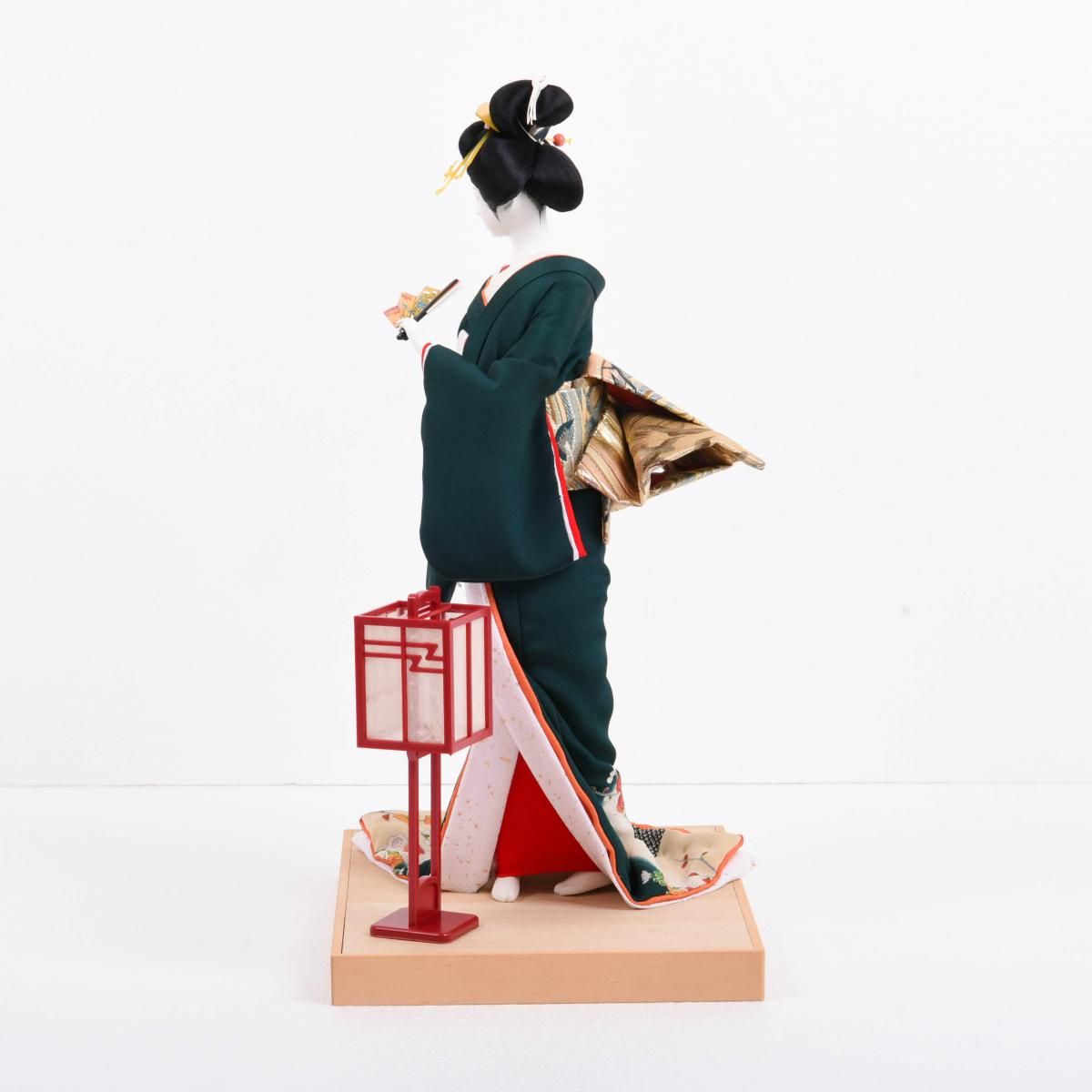 尾山人形 緑 桐塑頭(本練頭) 荻野和風作 - 雛人形・五月人形