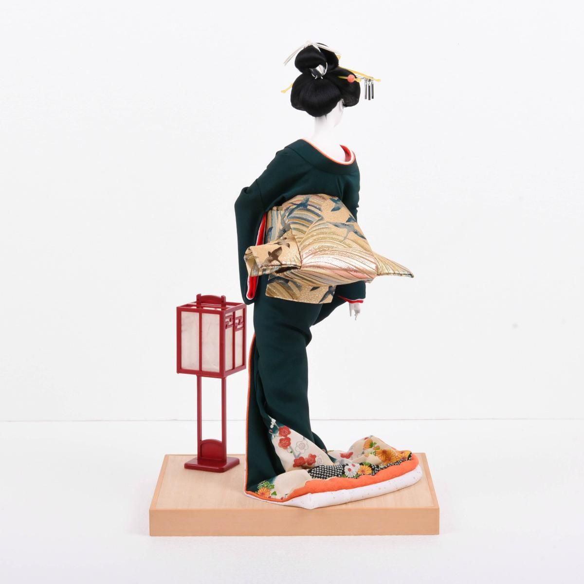 尾山人形 緑 桐塑頭(本練頭) 荻野和風作 - 雛人形・五月人形
