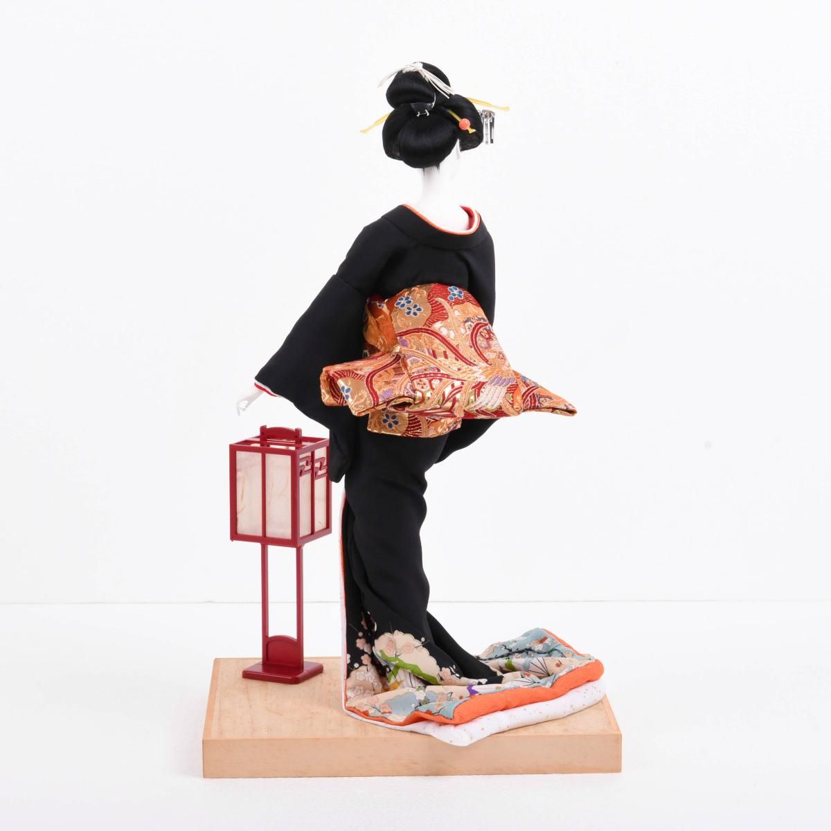 尾山人形 黒 桐塑頭(本練頭) 荻野和風作 展示品 - 雛人形・五月