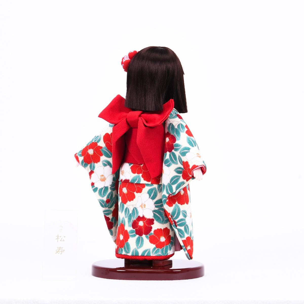 市松人形 単品/ケース入り 紅白椿 松寿