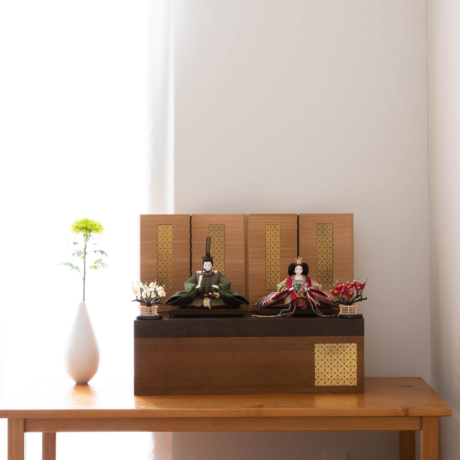 雛人形 七宝本金蒔絵収納台 有職菊塵 ナチュラル モダン