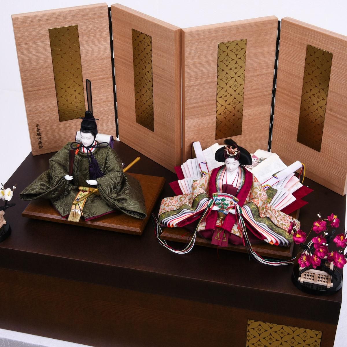 雛人形 七宝本金蒔絵収納台 有職菊塵 ナチュラル モダン