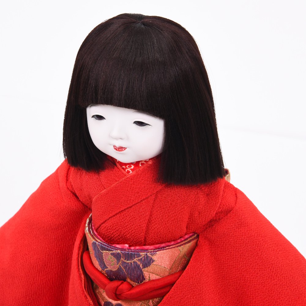 人形工房 久楽朋 市松人形 日本人形 希少 唯一無二 正絹平織 女の子-