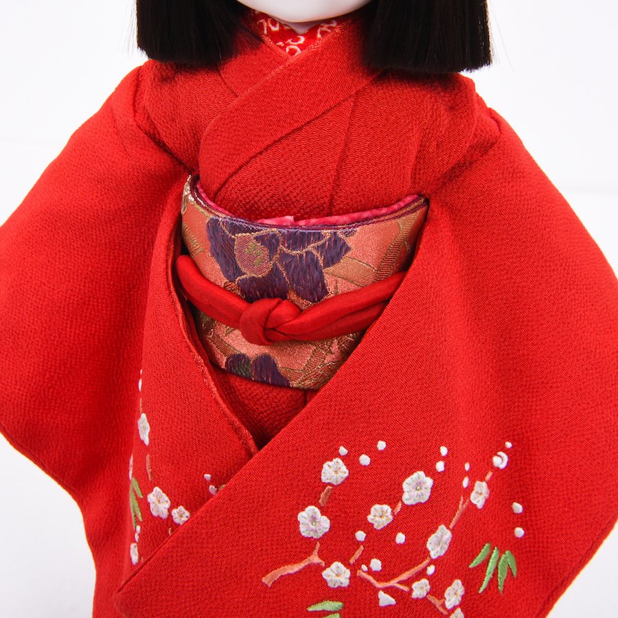 日本限定 工房 久楽朋 市松人形 立ち 柄：紫 48センチ 人形