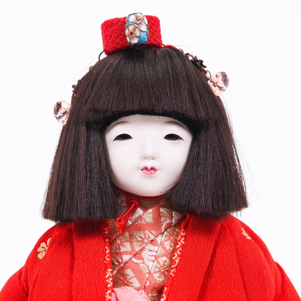 人形工房 久楽朋 市松人形 日本人形 希少 唯一無二 正絹平織 女の子-