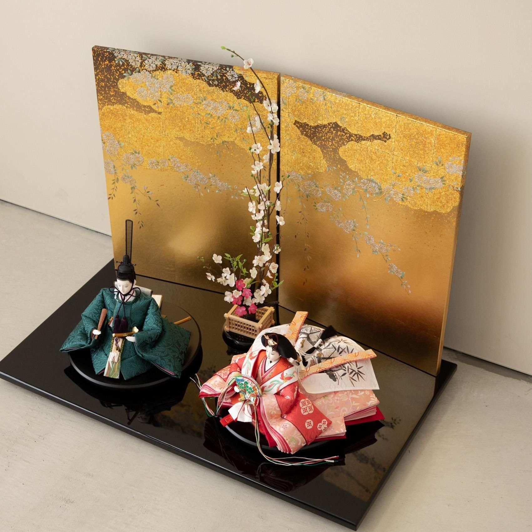 雛人形 大三五 有職花草文 青の御袍 小倉草園