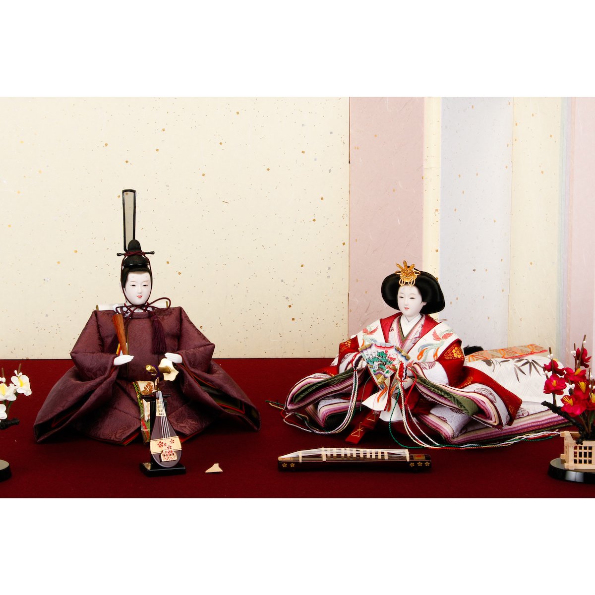 雛人形 お道具 前飾り単品 琵琶と琴 - 雛人形・五月人形・羽子板 