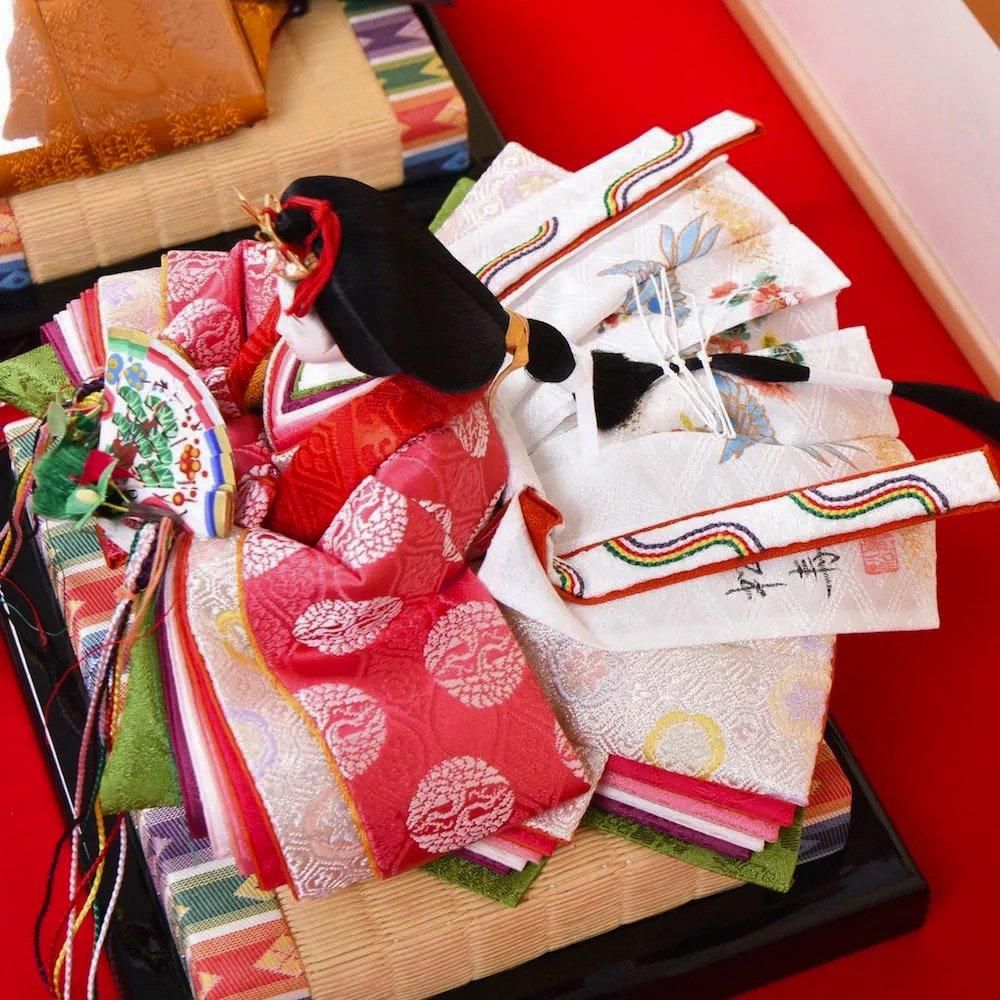 松時代物お雛様 雛人形 コンパクト ミニ サイズ ケース入り 初節句 伝統工芸士