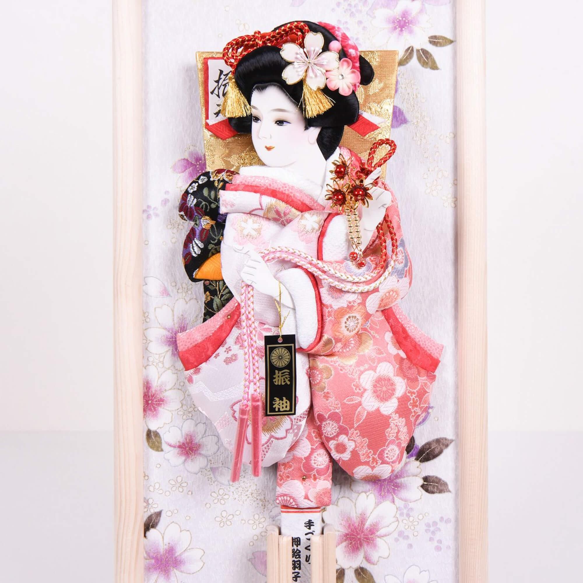 13号 桜金襴 壁掛け額入り羽子板 シブカワ(壁掛け 羽子板