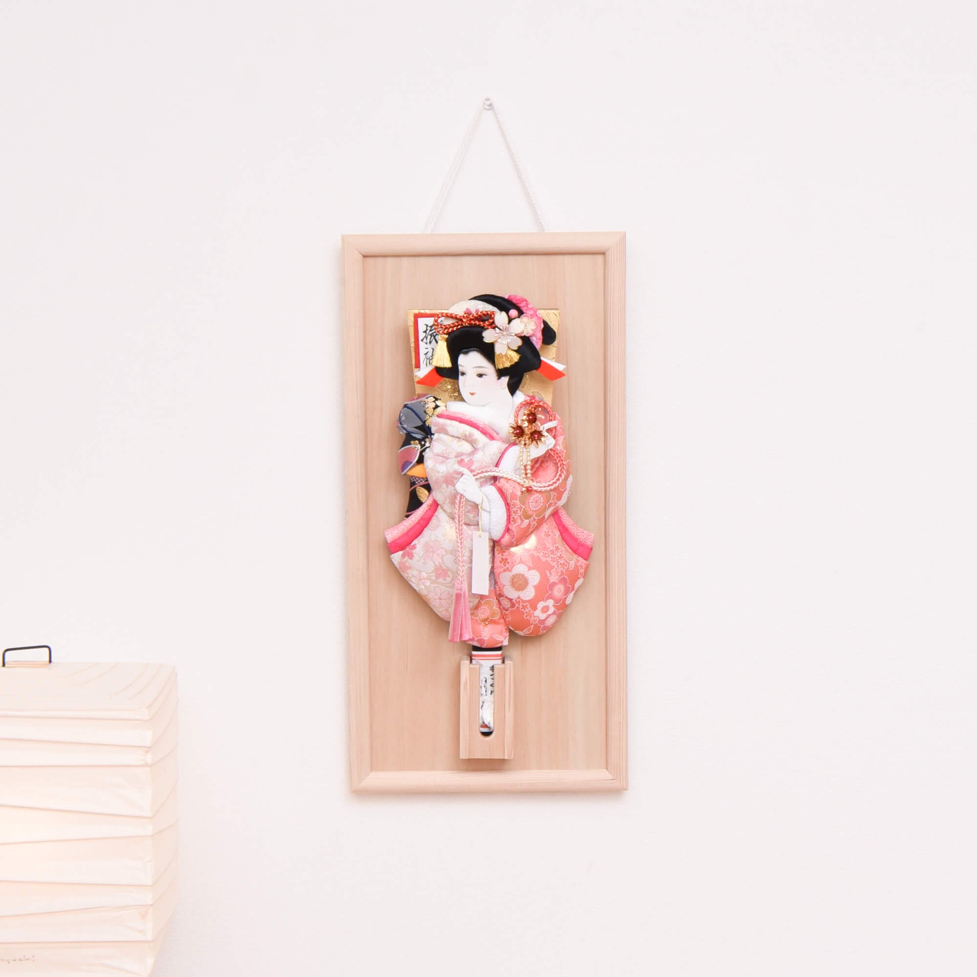 13号 桜金襴 壁掛け額入り羽子板 シブカワ(壁掛け 羽子板 コンパクト 