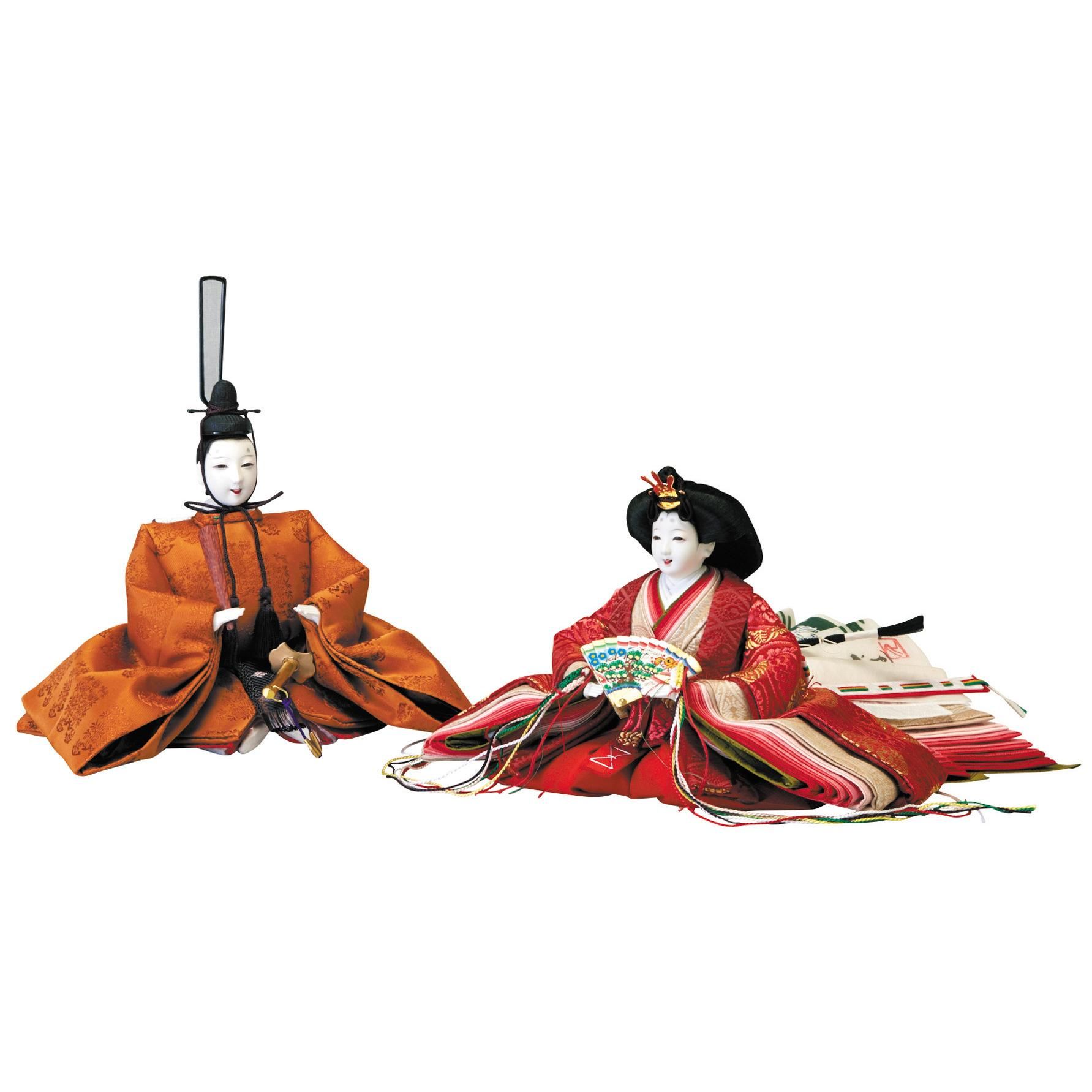 雛人形 大三五 収納台5人飾 清水久遊 桐塑本練頭 黄櫨染 三白官女