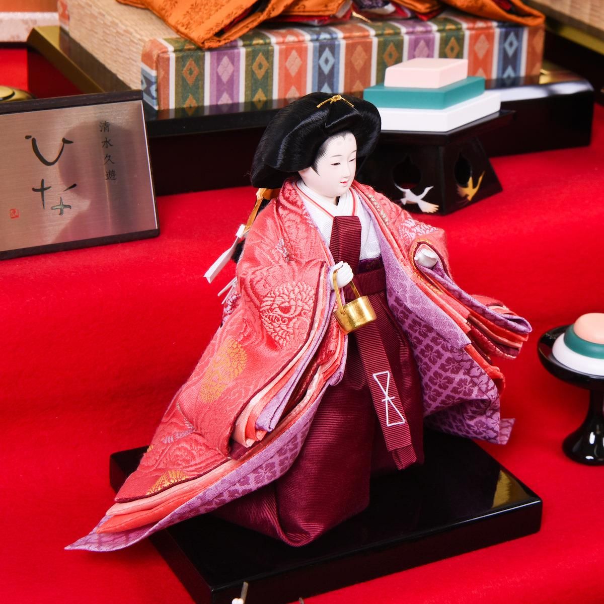 東京久月　五人飾り収納用三段セット・白木・間口約５０×奥行約５０×高さ約５９㎝ 東京久月五人飾り収納用三段セット・白木・間口約50×奥行約