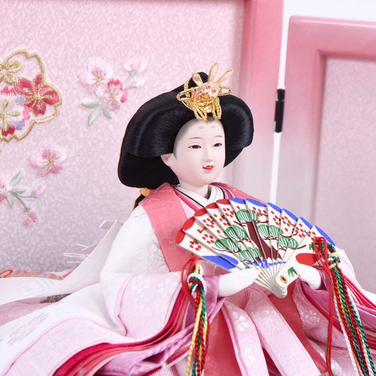 雛人形新品 殿姫・金桜にピンク桜（三五サイズ）-