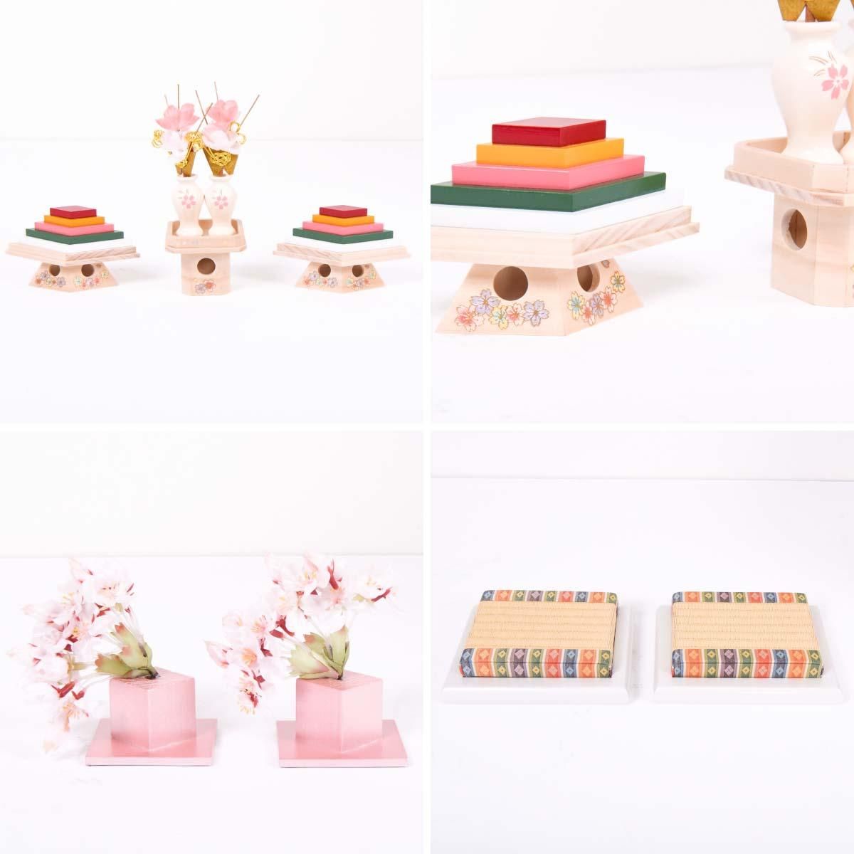 雛人形 雪の輪桜 三五 ピンク収納台