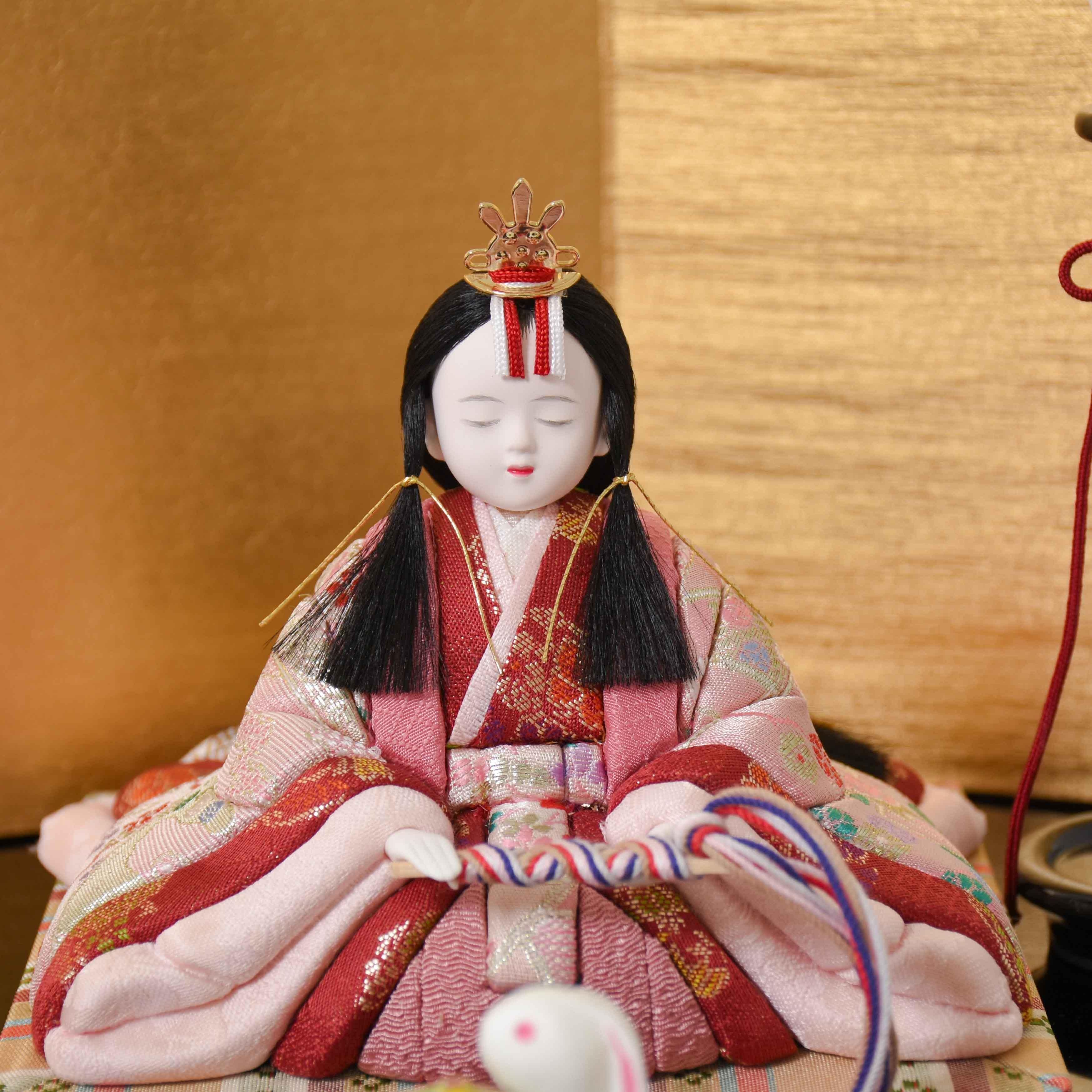 木目込人形 木村一秀 桃山雛 二人飾り 選べる屏風