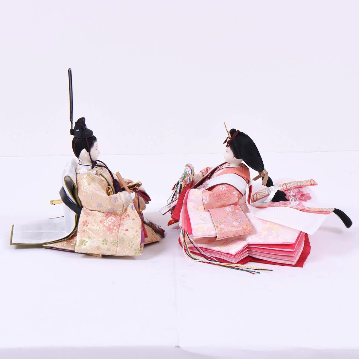 雛人形 三五 西陣金襴 親王飾り ピンク 可愛い