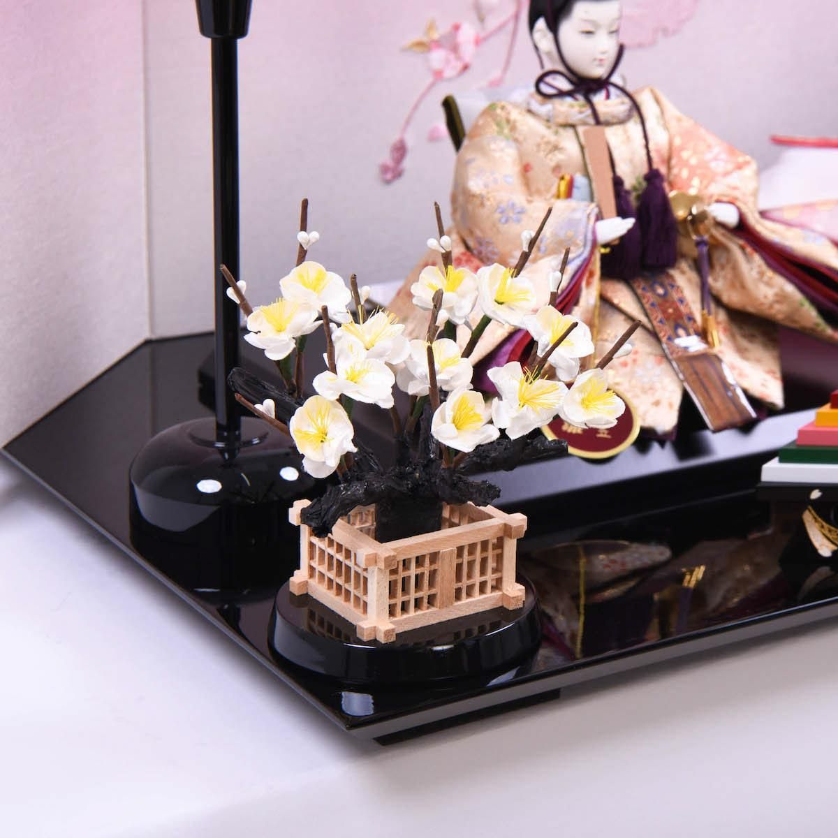 雛人形 三五 西陣金襴 親王飾り ピンク 可愛い
