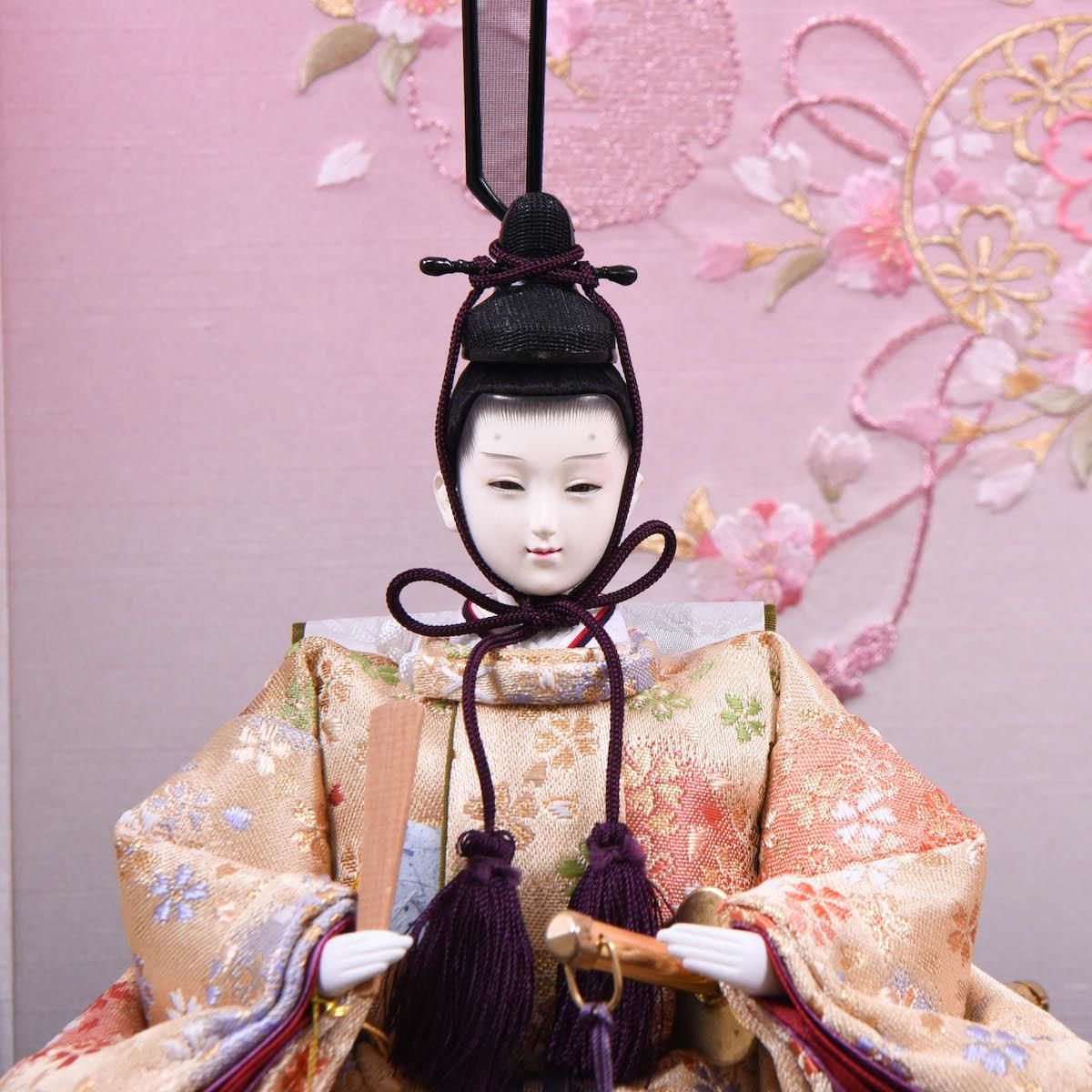 雛人形 三五 西陣金襴 親王飾り ピンク 可愛い
