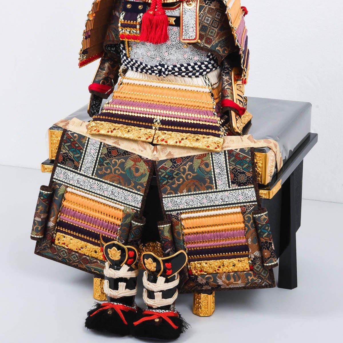 五月人形 着用鎧本仕立て紫裾濃鎧美術工芸品子供用