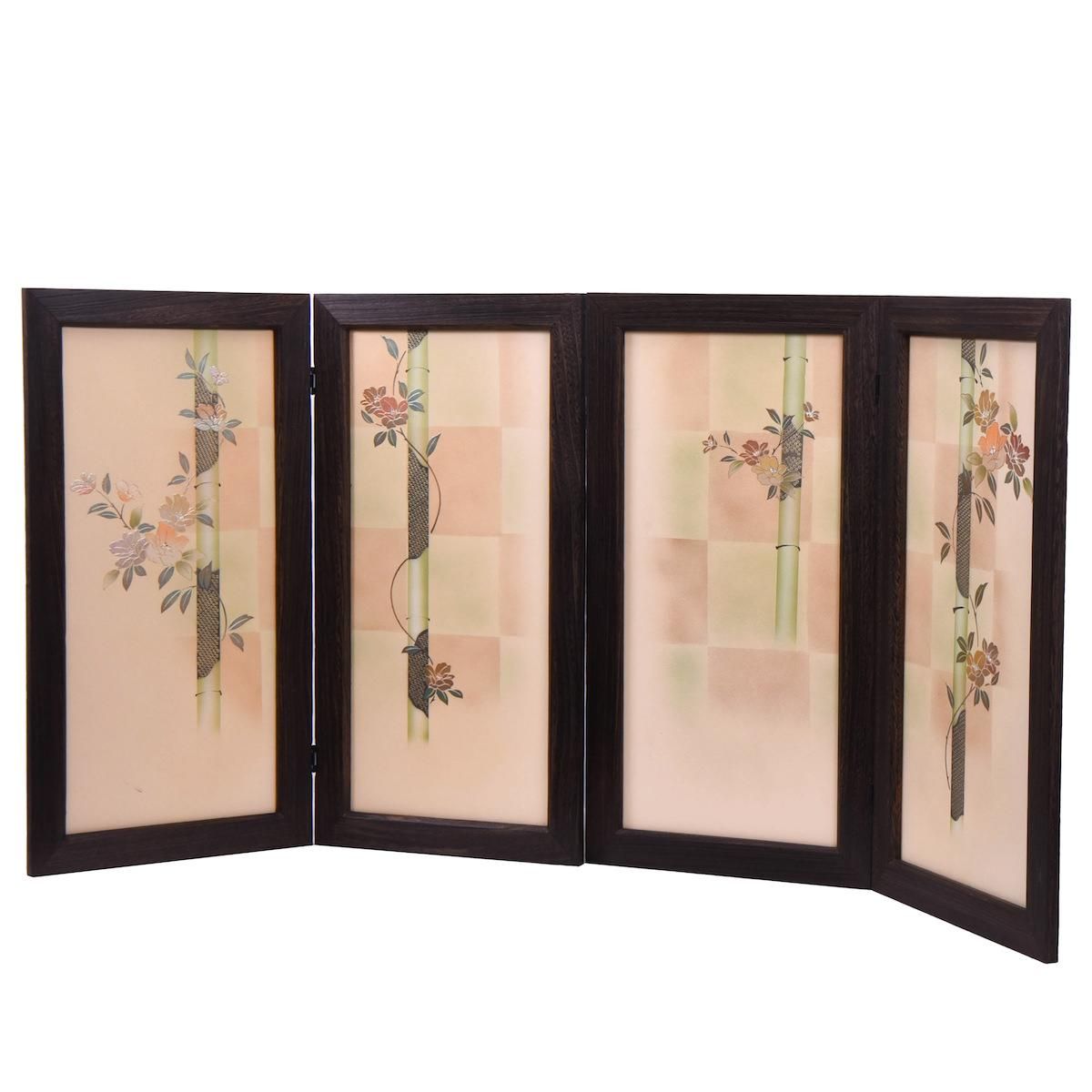 五月人形 単品屏風 25号 竹 金彩（焼桐枠 ) 【店頭展示品】 - 雛人形