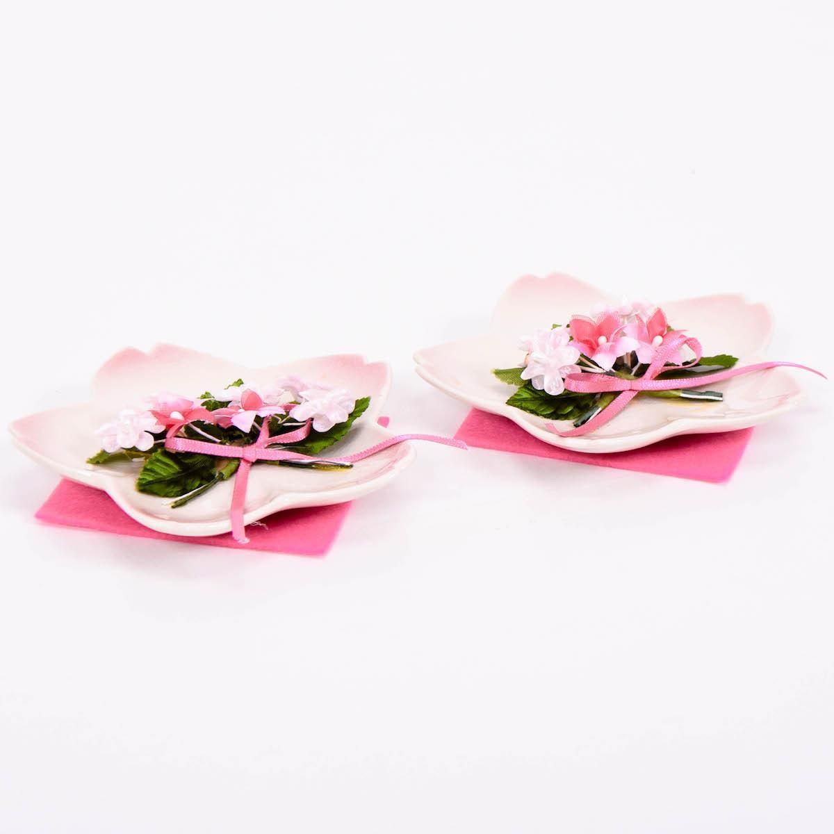 雛人形 小道具単品 陶器二点 桜 - 雛人形・五月人形・羽子板