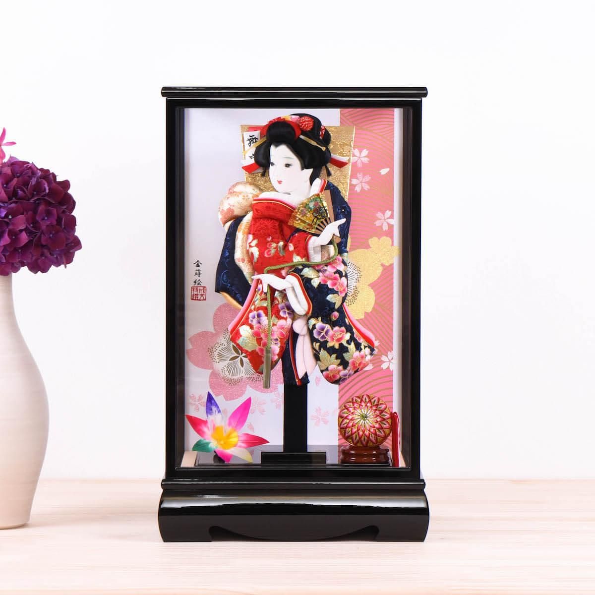 13号 喜桜 金彩 吉野紺赤 匠一好(匠一好 羽子板 初正月 女の子